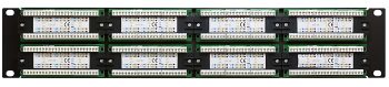 The Collsam CN-KD-PP5-06 is a wall-mountable 19-inch CAT5e patch panel with 48 ports, designed for 2U height when rack-mounted, and utilizing 110 punch down terminations Back View.