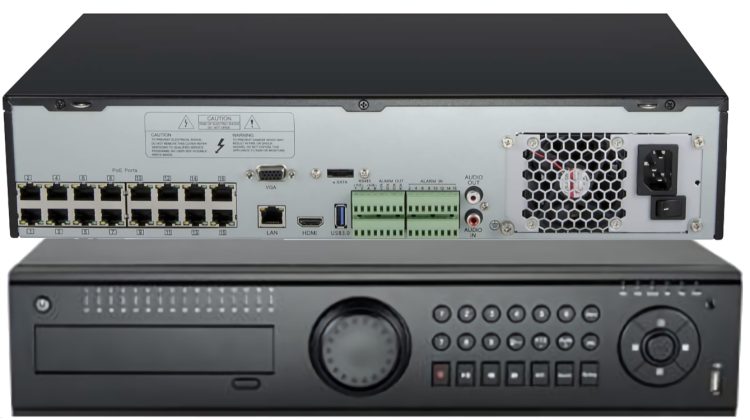 Eyemax NVST-TX216-32, a 32-channel NVR with advanced SOC technology for high-definition recording on every channel for IP cameras up to 3MP with 16 channel PoE Input