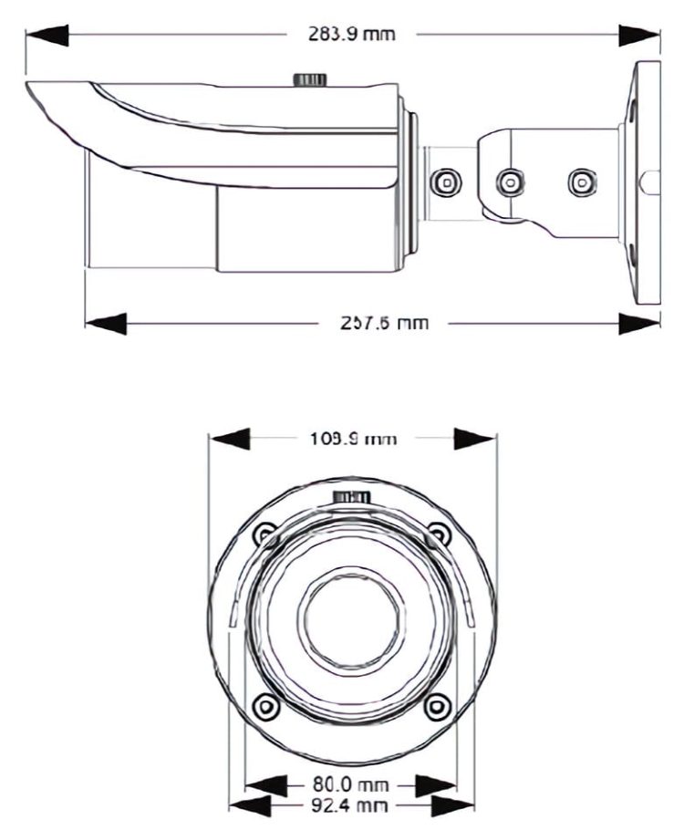 Eyemax NIR-C3042FV-BW 3MP IP Network IR Bullet Camera With 48 IR LEDs & 2.8~12mm Vari-focal Lens