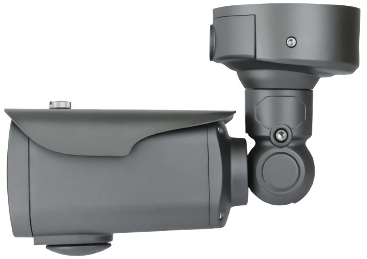 Eyemax TIR-2662V-B HD-TVI 1080p IR Bullet Camera. Featuring IP68 Ingress protection, 6 COB IR Bullet Camera, Varifocal Lens, DC 12V TVI (Transport Video Interface), 1/2.9” Sony CMOS, 2.8~12mm Auto-Iris Varifocal Lens, True Day and Night(ICR) DNR (Digital Noise Reduction) WDR (Wide Dynamic Range) AWB (Auto White Balance) SENS-UP Side View.