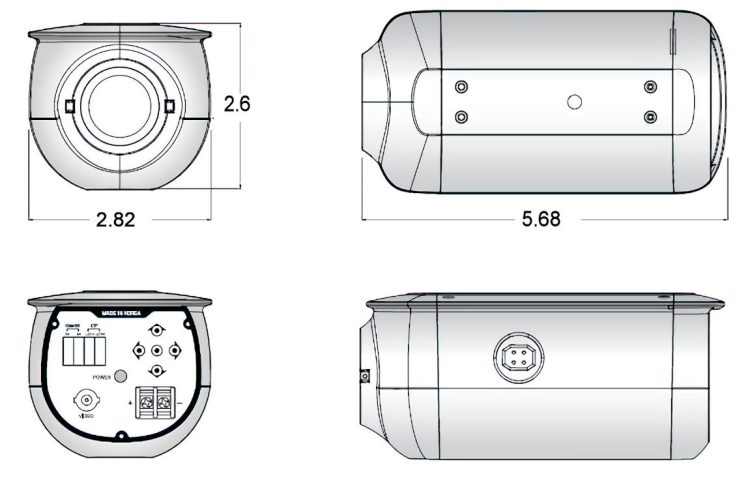 Eyemax TPB-204 HD-TVI 1080p 2Megapixel Box Camera True Day and Night DNR Digital WDR Privacy Function Easy Installation Clear and Sharp Image Display Even In The Dark Dimensions