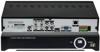 Eyemax TVST-PVT-04N, a 4-channel Pentabrid with 5Megapixel capability and support for analog and IP cameras. Real-time live viewing, POS Interface ready, RS-485 for PTZ control, Free DDNS Support, Multi-channel programmable spot out, 1 SATA up to 6Terabyt.