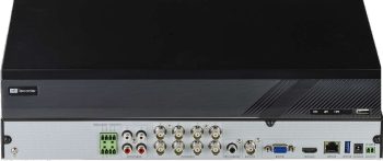 Eyemax TVST-TE2708, an 8-channel Pentabrid DVR compatible with various camera types and up to 12 total input channels. Record and display up to 8MP resolution with efficient H.265 compression. Remote viewing and control, multiple recording modes, and audio and alarm support make this a versatile choice for professional surveillance.