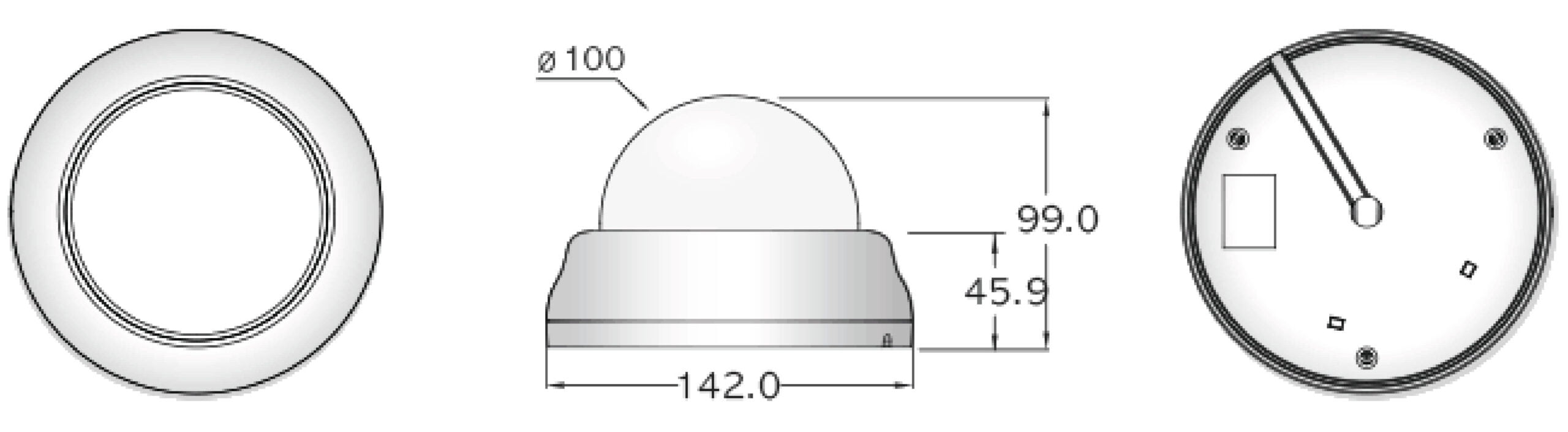 Eyemax UDL-204 V EX-SDI : 1080p Non-IR Indoor Large Dome with Varifocal Lens and Dual Power Dimensions