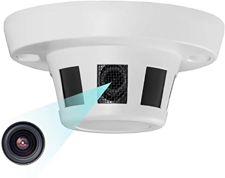 Eyemax XHI-SMK-01P HD-SDI 1080p 2 Megapixel Lens Indoor Smoke Detector Case Hidden Camera with 3.7 mm Fixed Pinhole Lens DC 12V Pinhole Closeup