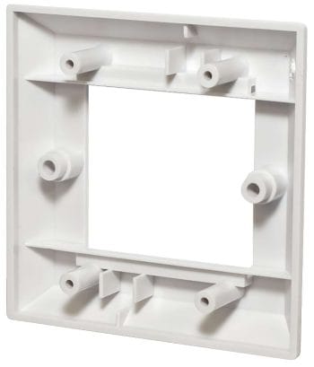 Truon CN-KD-FP39-10Pack dual gang wall plate. With two side-by-side elements, this plate fits multiple devices Back View and is available at Collsam Distribution.