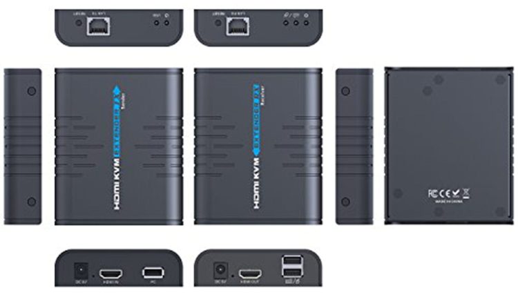 HA-EXT012B-KVM USB HDMI KVM Extender Over Single Cat 5/5E/6/7 Ethernet Cable  Signal Extension Up to 365 ft (111.25 m) USB Keyboard Mouse Support