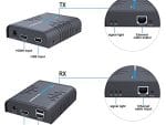 HA-EXT012B-KVM USB HDMI KVM Extender Over Single Cat 5/5E/6/7 Ethernet Cable  Signal Extension Up to 365 ft (111.25 m) USB Keyboard Mouse Support Interface