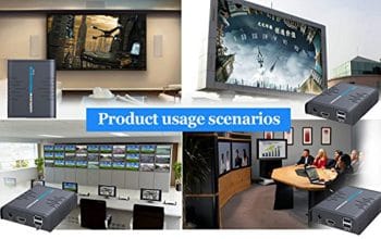 HA-EXT012B-KVM USB HDMI KVM Extender Over Single Cat 5/5E/6/7 Ethernet Cable  Signal Extension Up to 365 ft (111.25 m) USB Keyboard Mouse Support Usage Seebarios