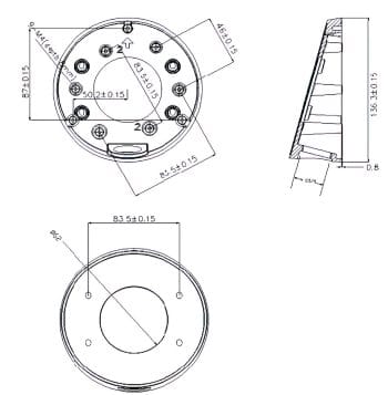 Designed for use for dome cameras, the ABT-1 DS-1281ZJ-DM23 Angled Base from Hikvision is constructed of aluminum alloy for strength and durability.