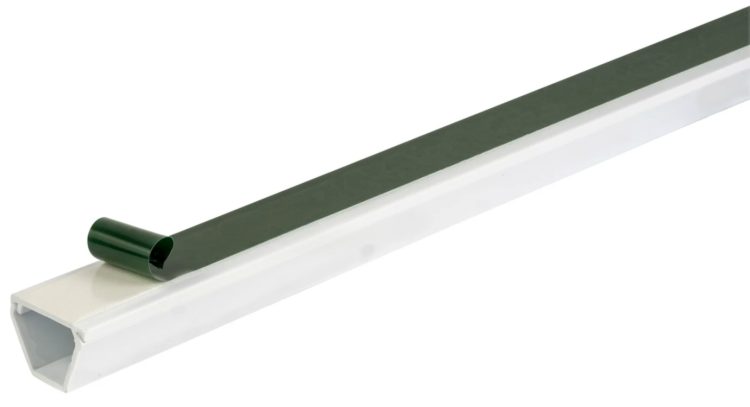 TC-WTC4WE Self Adhesive decorative cable duct. Hide unsightly cables and blend in with your décor in homes, offices, and more Back Adhesive View.