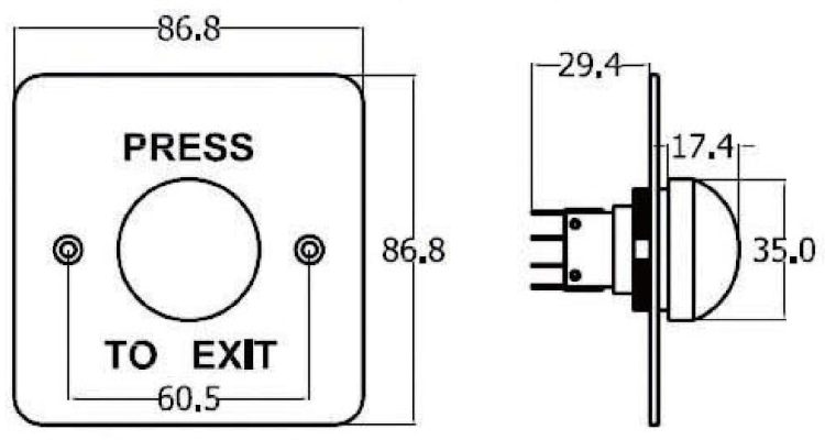 Introducing the DA-BR-PB06, the perfect solution for your access control and door locking needs Dimension