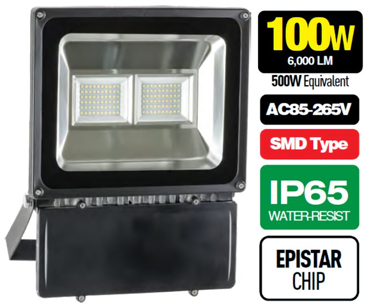 Illuminate large areas with LEDVON OPC-FL-ABS150 energy-efficient and long-lasting LED floodlight. IP65 protection, 100W 6000 lumens, and broad beam of light.