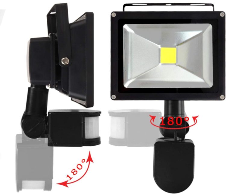 LEDVON OPC-FSL-AB1 10W 1000 luminous or 30W 3000 Luminous 6000K Cool White High brightness outdoor Black LED floodlight 180 Rotation