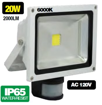LEDVON OPC-FSL-AW120D 20W LED Sensor floodlight. Save up to 80% on energy costs and enjoy adjustable motion sensor settings for optimal convenience. IP65 waterproof and durable for all weather conditions.