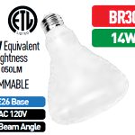 Ledvon OPC-BU-BR3014 A19 and BR30 bulbs. Choose from warm or cool white, 14 watts, and 1050 Luminous for versatile use.