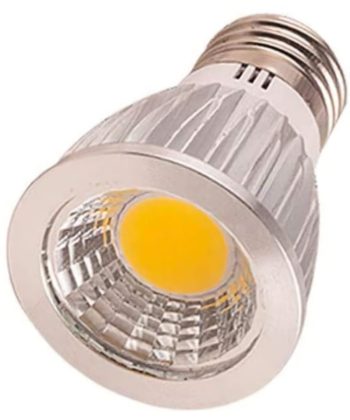 Ledvon OPC-MR16-E26C, a 110VAC 80˚ beam angle bulb with 500 lumens. Perfect for track and landscape lighting, it's energy-efficient and available in warm or cool white. Say goodbye to halogen bulbs and hello to LED technology Front View