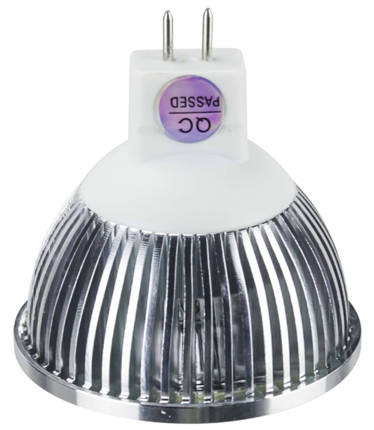 Ledvon OPC-MR16-GU53C, GU5.3 Base and 80˚ Beam Angle12VDC 7W MR16. A high-quality LED bulb that offers energy efficiency and long-lasting performance Side View.