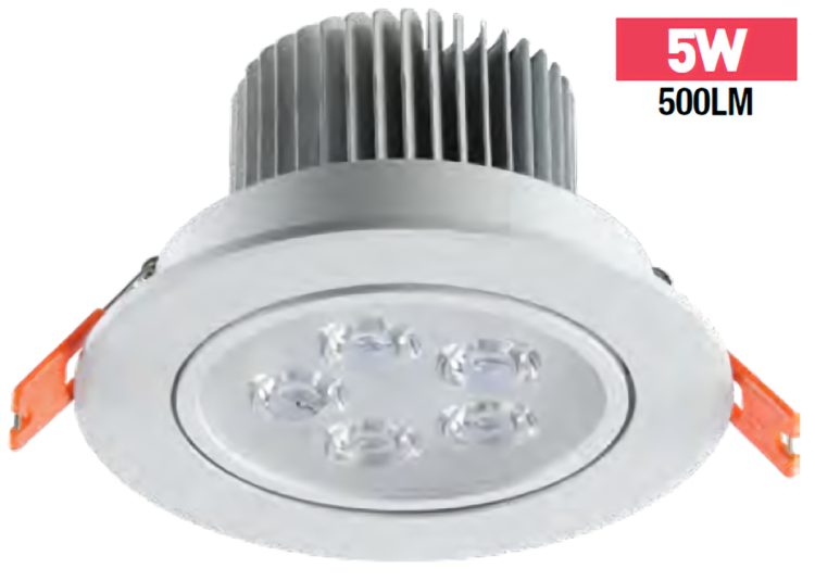 500 lumens Ledvon OPC-SP-AS5 Recessed Spotlight, the perfect solution for a modern and clean aesthetic. Versatile and space-saving, Driver included, these lights provide ambient illumination for any setting.