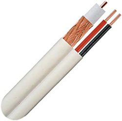 Paige® Cable CB-CP-74310118PL Premium Plenum PVC RG59 Coaxial and 2 Conductor 18 AWG Power Siamese Cable, 99% Solid Copper, Type CL2R and CMP, 500 ft (152.4 m) White