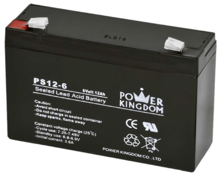 Power Kingdom BT-PS06V0120T2 6V 12Ah sealed lead-acid battery