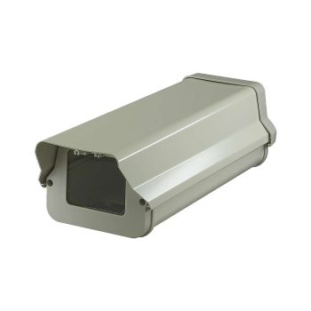 Protect your outdoor camera with Telpix HO-605 housing. Weatherproof, beige, and includes sun shield and lockable clasp. Measures 5.6×4.5×14.5 inches.