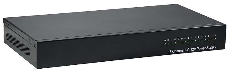 Protect your workstations and home entertainment equipment with our RA-TR-24A1620N UPS system. AC 100-240V, 16 outputs with PTC reset fuse and lightning protection Right View.