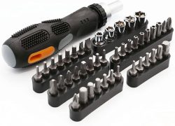 STK-8920 100 Pieces 100 Piece Computer Technician Tool Kit for Repairing, Wiring, Cleaning, and Test Reversible Ratchet Handle