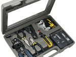 Securely hold and organize your networking tools with the compact STK-9810 termination kit. Perfect for professionals and amateurs alike, it includes a RJ11/RJ45 crimper, cable data tester, and more. Durable carrying case included. Get yours now!