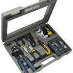 Securely hold and organize your networking tools with the compact STK-9810 termination kit. Perfect for professionals and amateurs alike, it includes a RJ11/RJ45 crimper, cable data tester, and more. Durable carrying case included. Get yours now!