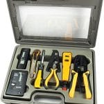 STK-988 10 in 1 Network Installation Tool Kit Cables Repair Maintenance Set, RJ45 and RJ11 Crimper, LAN Data Tester, 66 and /110 Punch Down, Stripper, Utility Knife, Screwdriver, and Hard Case