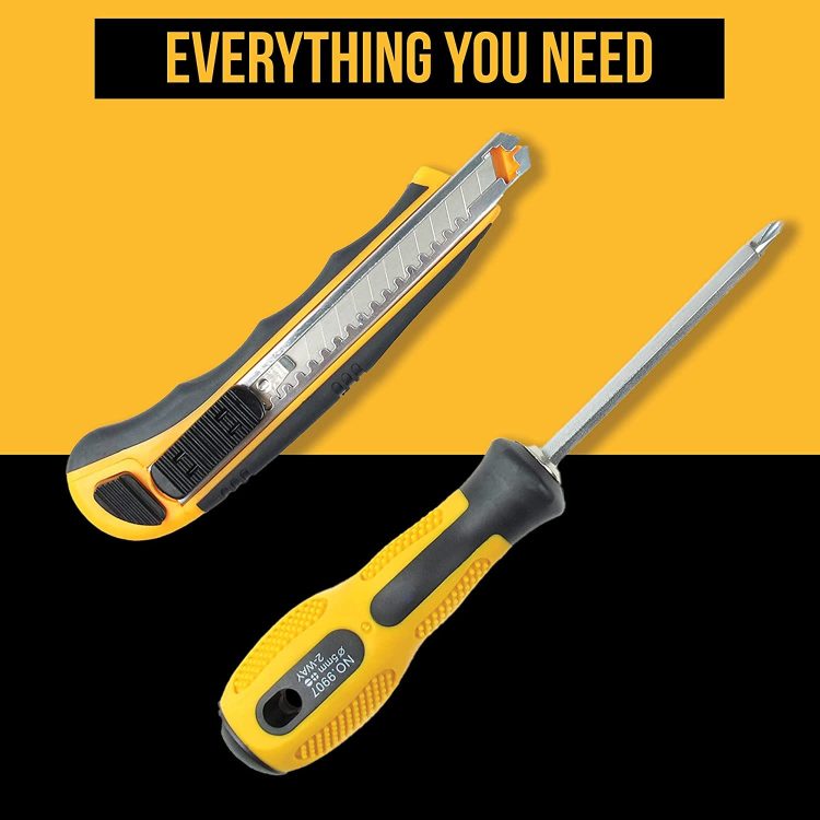 STK-988 10 in 1 Network Installation Tool Kit Cables Repair Maintenance Set, Utility Knife, Screwdriver, and Hard Case