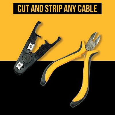 STK-988 10 in 1 Network Installation Tool Kit Cables Repair Maintenance Set, Stripper, and Hard Case