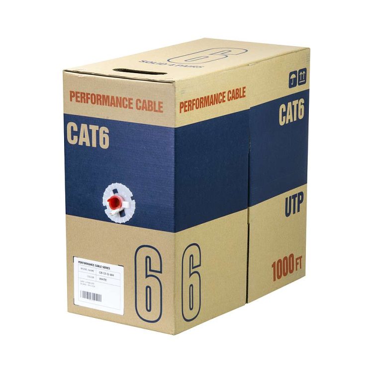 CB C6-D Box CAT6, 550-MHz Solid Bulk Cable, 4-Pair, 1000 ft (304.8 m)