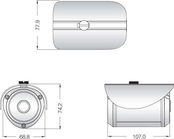 TIR-2522 HD-TVI 1080P Outdoor IR Bullet Camera w/ 25IR LED & 4.0mm Lens Black
