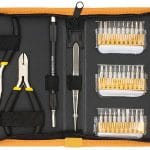 TO-STD-5835 35-Piece Multipurpose Precision Screwdriver Set Has Everything You Require for DIY Projects Needle Nose Pliers, Diagonal Cutters, Flexible Shaft, Tweezers, And More. Comes With a Durable Zippered Storage Case.