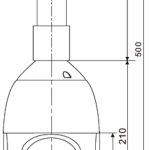 TPT-IR-B2410 4 in 1 TVI, AHD, CVI, 960H 1080p Outdoor IR PTZ Camera with x10 Optical Zoom, IP66, DC 12V Pendant Mount Dimensions