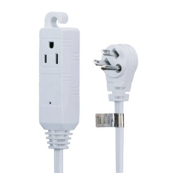 TR-EC1608AUL 8 ft (2.44 m) Flat Plug Extension Cord, Basics Indoor 3 Prong Grounded Wire Boxed Plug