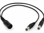 TR-PIGTAIL2 CCTV power pigtail 5-pack featuring 2.1mm 1-to-2 splitters with one female input and two male outputs for compatible 12VDC security camera power connections.