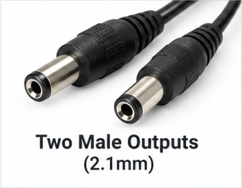TR-PIGTAIL2 CCTV power pigtail 2.1mm male outputs close-up