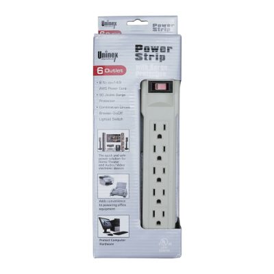 TR-PS09S-6 POWER 6 OUTLET, 6ft (1.83 meters) cord Power Strip With Surge Protection Boxed