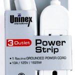 Uninex TR-PS28E extension cord. Its 3 outlets, grounding feature, and right-angle plug make it a must-have for any household. With 13A, 125V, and 1625W, it can power all your devices safely and efficiently. Plus, its sleek design blends seamlessly with any home decor.