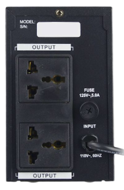 UPS-600VA Supply battery Backup (TR-UPS-A0600VA) Back