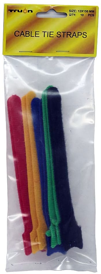 TW-HKCT150_6IN_Tie_Wrap_10_Pcs_5_Colors_2_each. TW-HKCT150 6IN Tie Wrap, 10 Pcs, 5 Colors 2 each Red, Orange, Blue, Green, and Black