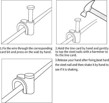 TW-HKCTH4 Hook Cable Clips with Nail 4 mm 100 pcs pack.