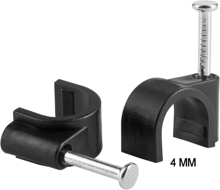 TW-HKCTH4 Hook Cable Clips with Nail 4 mm 100 pcs pack.