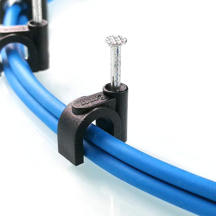 TW-HKCTH4 Hook Cable Clips with Nail 4 mm 100 pcs pack.