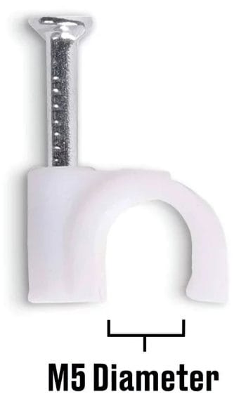 TW-HKCTH5 Hook Cable Clips with Nail Cable Clip 5 mm pack 100 pcs