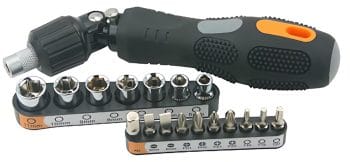 Tackle tough jobs with ease! The TO-STD-6520 Ratchet Screwdriver and Socket set has a high-torque 3-way reversible ratchet adjustable head and soft easy grip handle. Get it now.