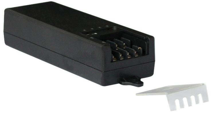 Telpix TR-DC441 4-channel CCTV power supply open terminal view